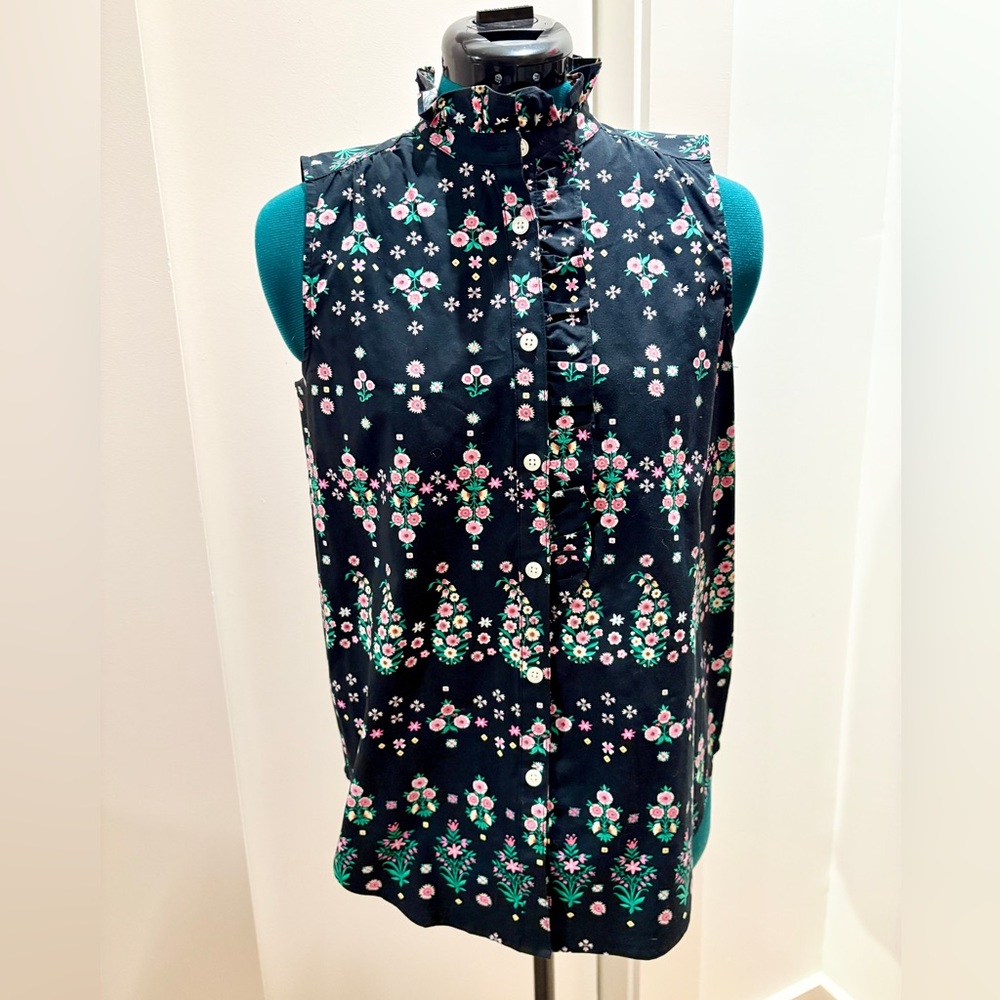 Ann Taylor Black Floral Blouse